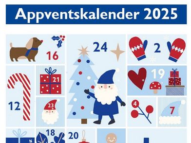 Der Appventskalender 2025 mit 24 Türchen mit kleinen farbigen Zeichnungen darauf.